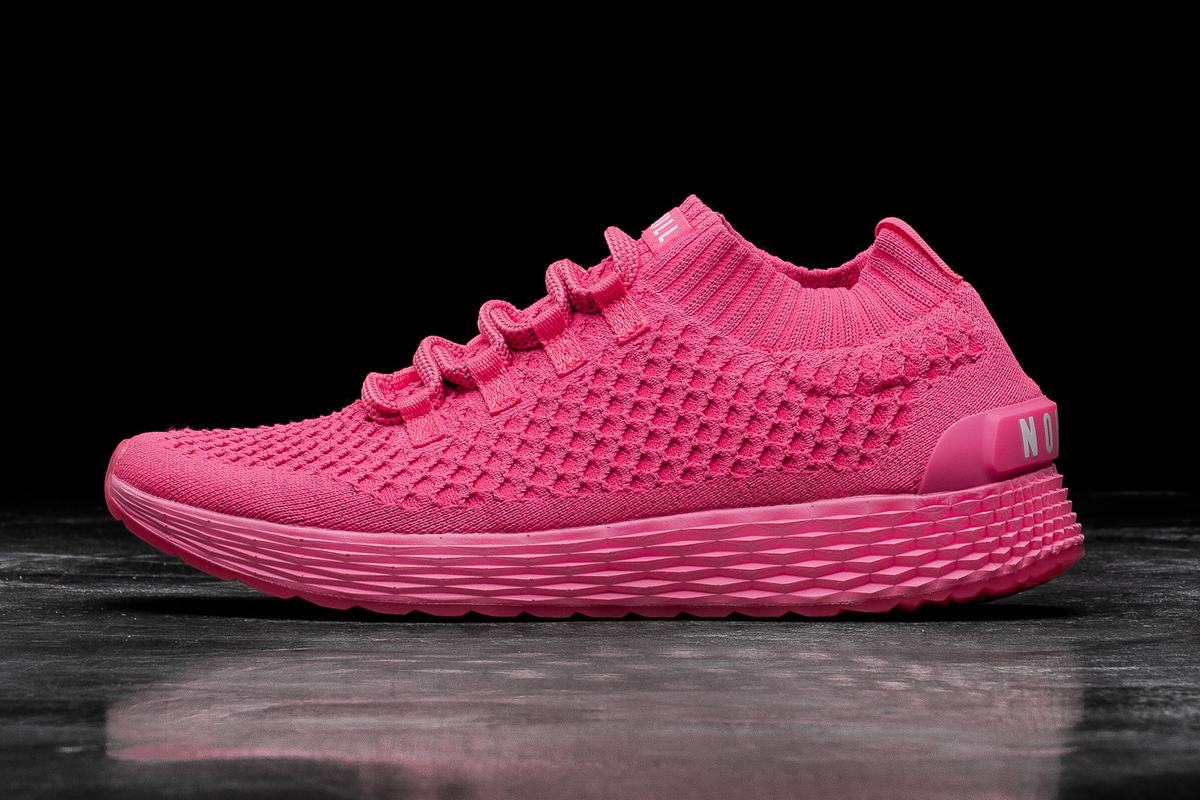 Nobull Neon Knit Runner Loopschoenen Dames Roze | 207461-VXL