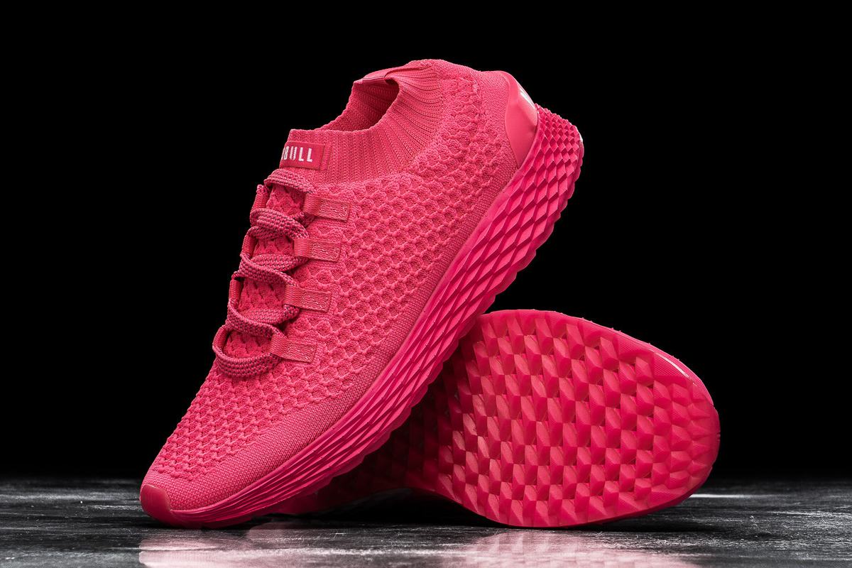 Nobull Neon Knit Runner Loopschoenen Dames Roze | 605189-RMI