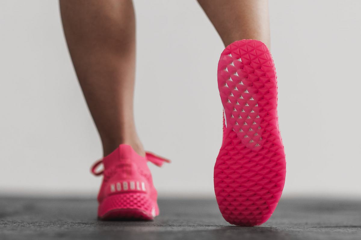 Nobull Neon Knit Runner Loopschoenen Dames Roze | 605189-RMI