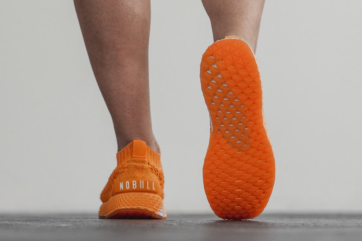 Nobull Neon Knit Runner Loopschoenen Dames Oranje | 904756-PRT