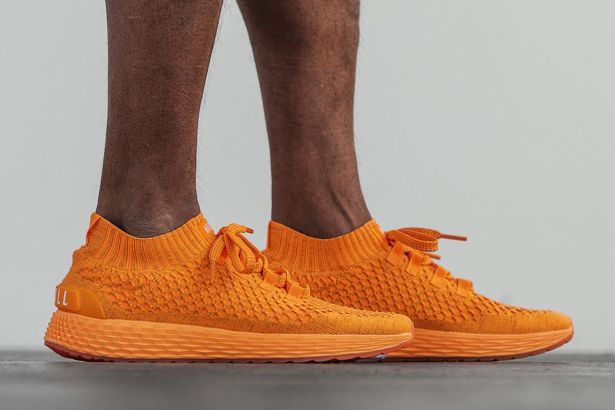 Nobull Neon Knit Runner Loopschoenen Heren Oranje | 451378-AHL