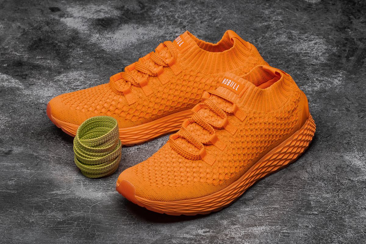 Nobull Neon Knit Runner Loopschoenen Heren Oranje | 451378-AHL