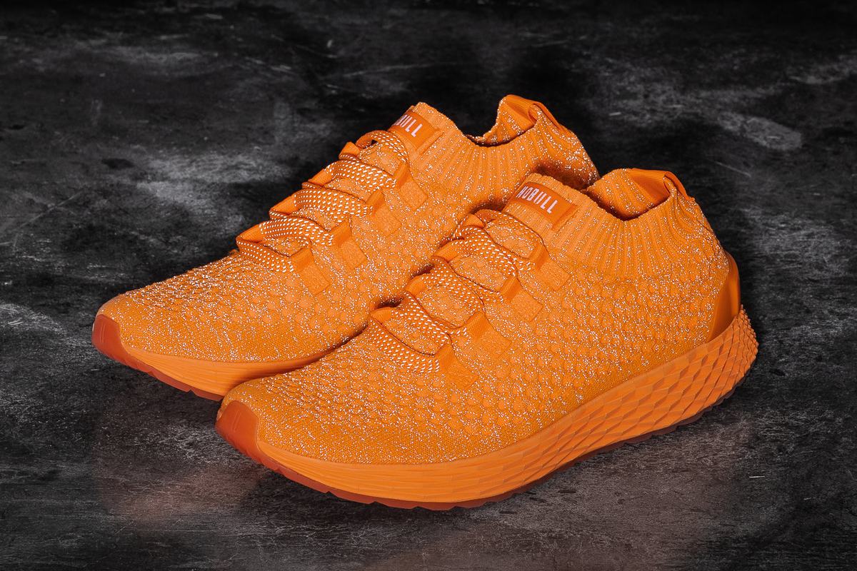 Nobull Neon Knit Runner Loopschoenen Heren Oranje | 451378-AHL
