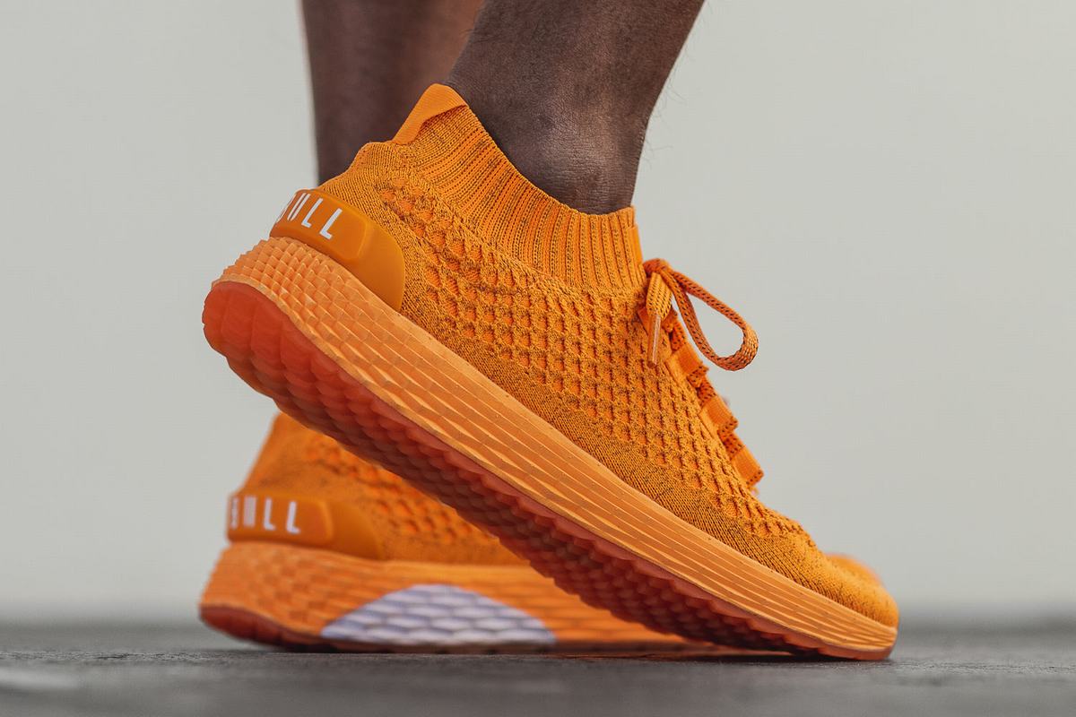 Nobull Neon Knit Runner Loopschoenen Heren Oranje | 451378-AHL