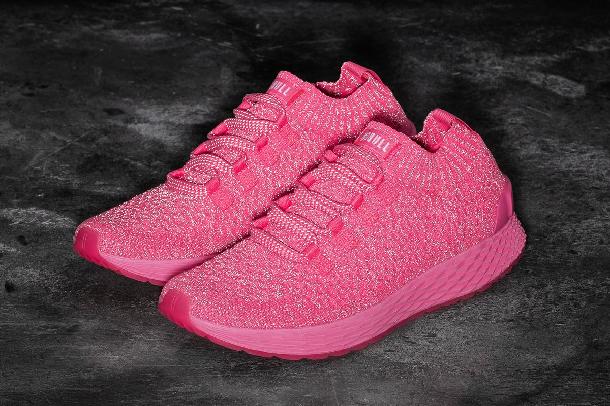Nobull Neon Knit Runner Loopschoenen Heren Roze | 542379-FCZ