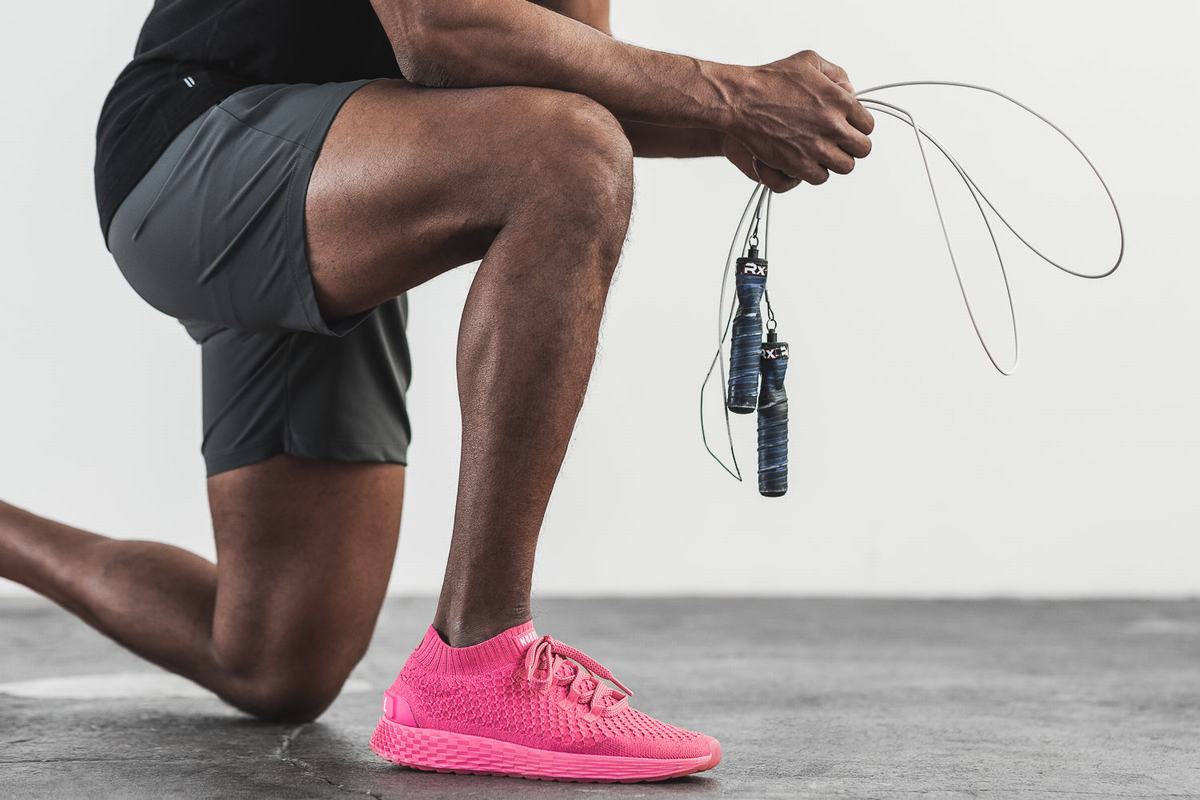 Nobull Neon Knit Runner Loopschoenen Heren Roze | 542379-FCZ