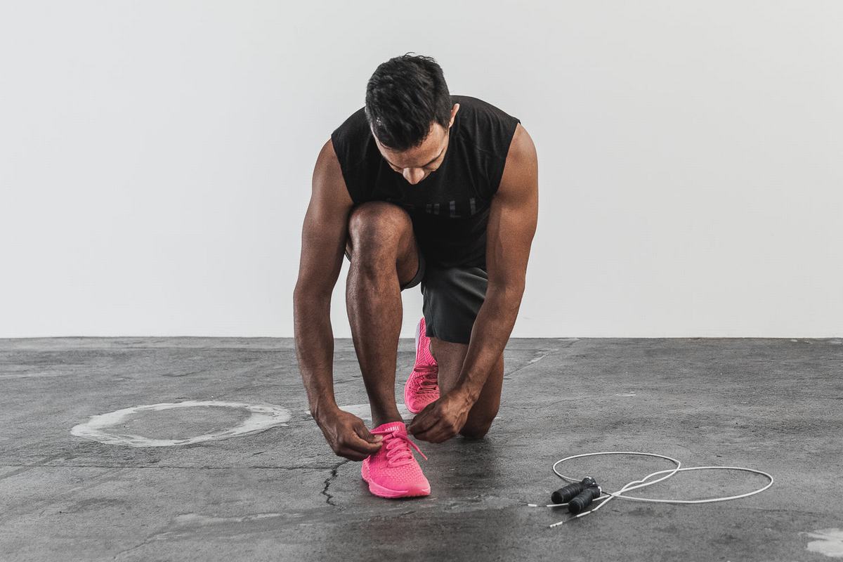 Nobull Neon Knit Runner Loopschoenen Heren Roze | 542379-FCZ