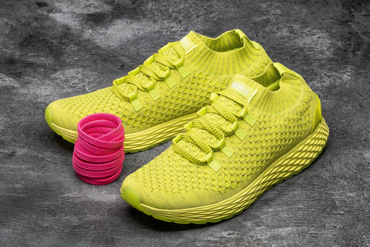 Nobull Neon Knit Runner Loopschoenen Heren Lichtgroen | 570834-EIA