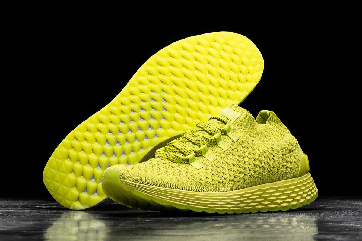 Nobull Neon Knit Runner Loopschoenen Heren Lichtgroen | 570834-EIA