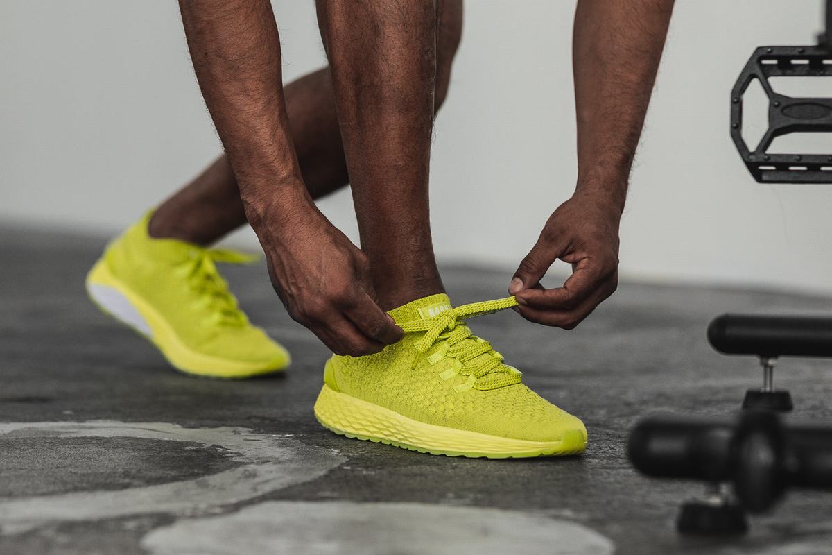 Nobull Neon Knit Runner Loopschoenen Heren Lichtgroen | 570834-EIA