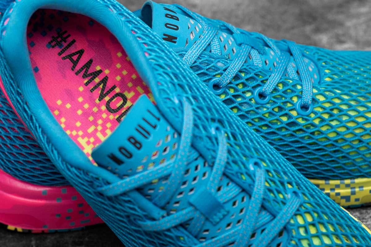 Nobull Neon Mesh Runner Loopschoenen Dames Blauw | 042653-RMQ