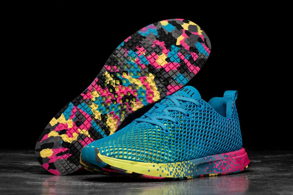 Nobull Neon Mesh Runner Loopschoenen Dames Blauw | 042653-RMQ