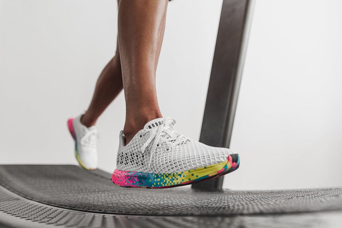 Nobull Neon Mesh Runner Loopschoenen Dames Wit | 768015-QHX