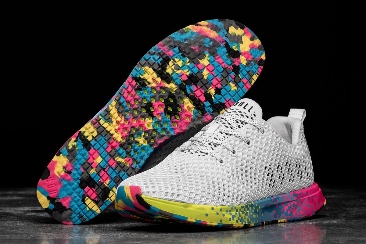 Nobull Neon Mesh Runner Loopschoenen Dames Wit | 768015-QHX