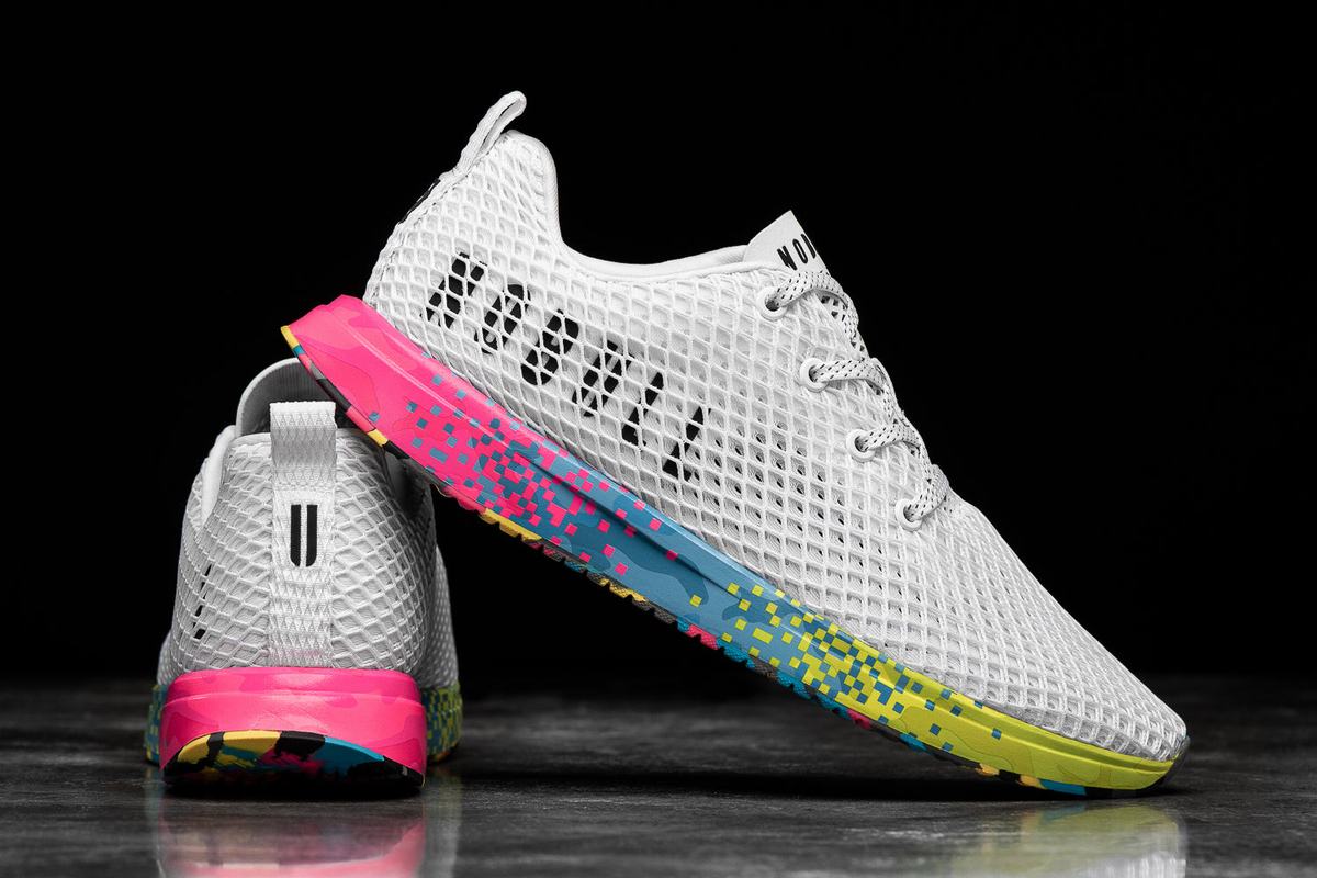 Nobull Neon Mesh Runner Loopschoenen Dames Wit | 768015-QHX