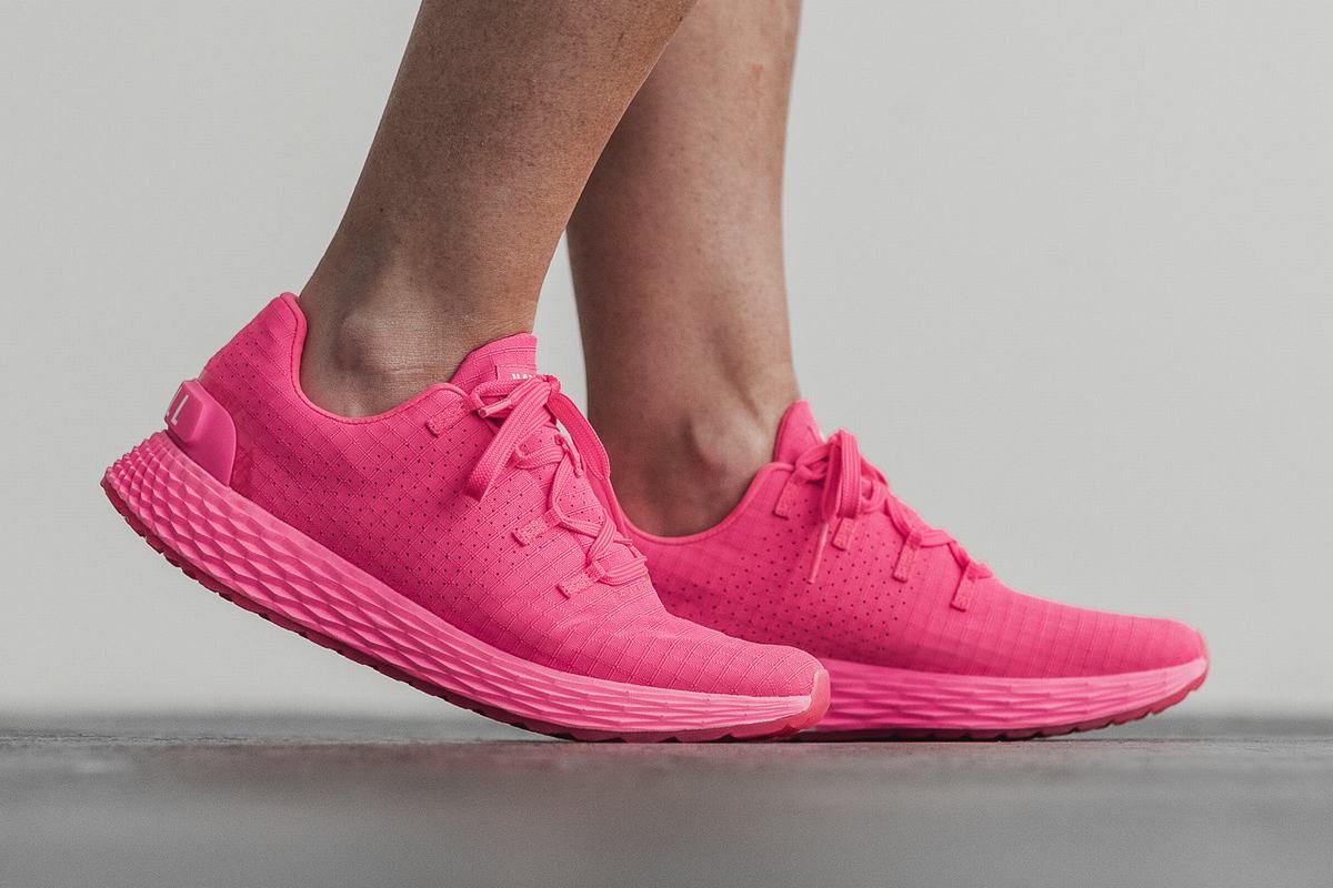 Nobull Neon Ripstop Runner Loopschoenen Dames Roze | 579402-VFU