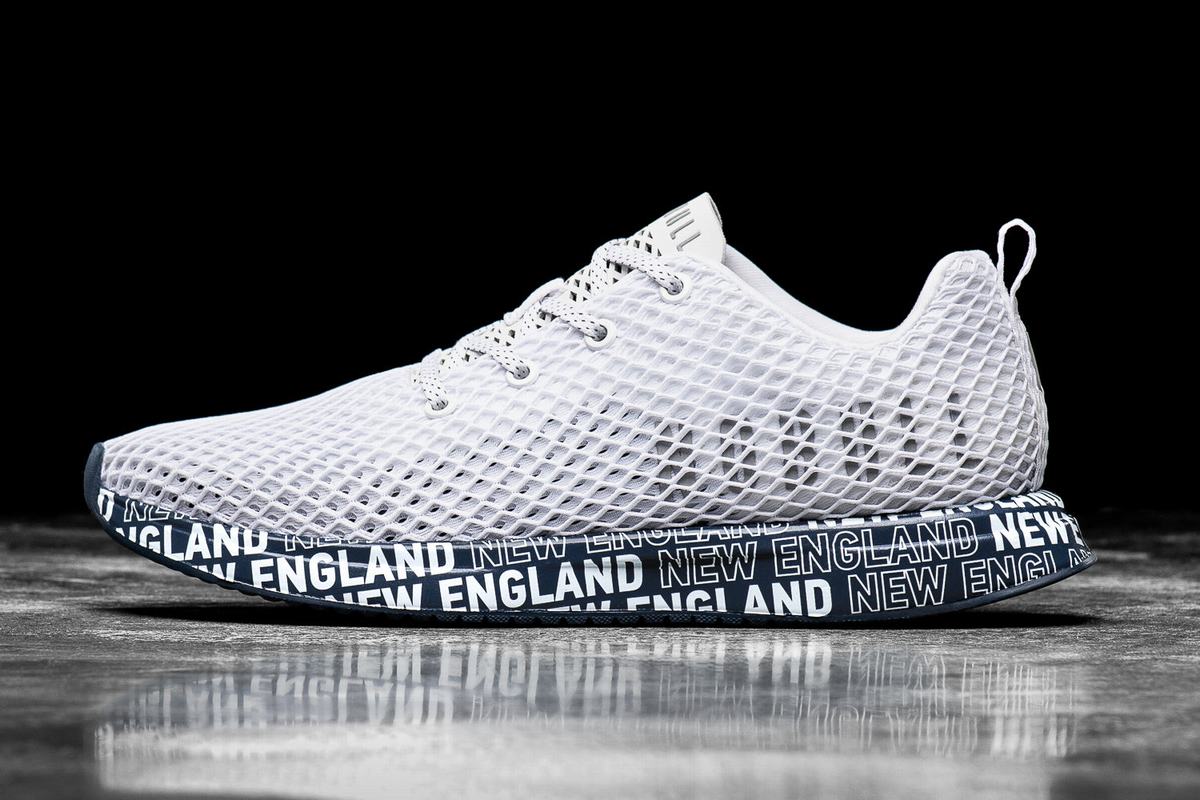 Nobull New England Mesh Runner Loopschoenen Heren Wit Donkerblauw | 304562-CTY