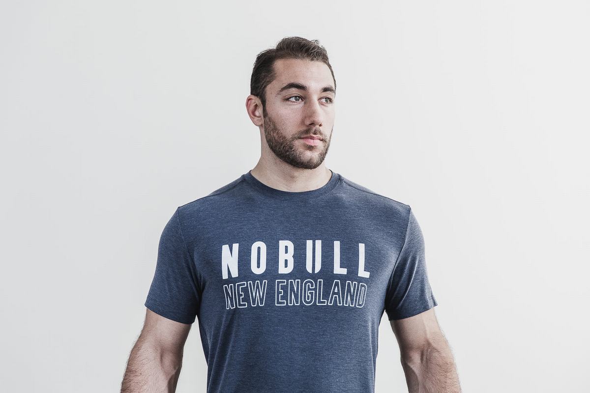Nobull New England T-shirts Heren Donkerblauw | 237691-VTR