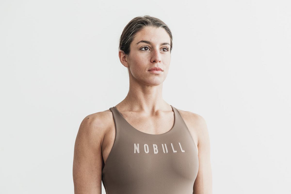 Nobull One Piece Badpakken Dames Bruin | 817620-OVT