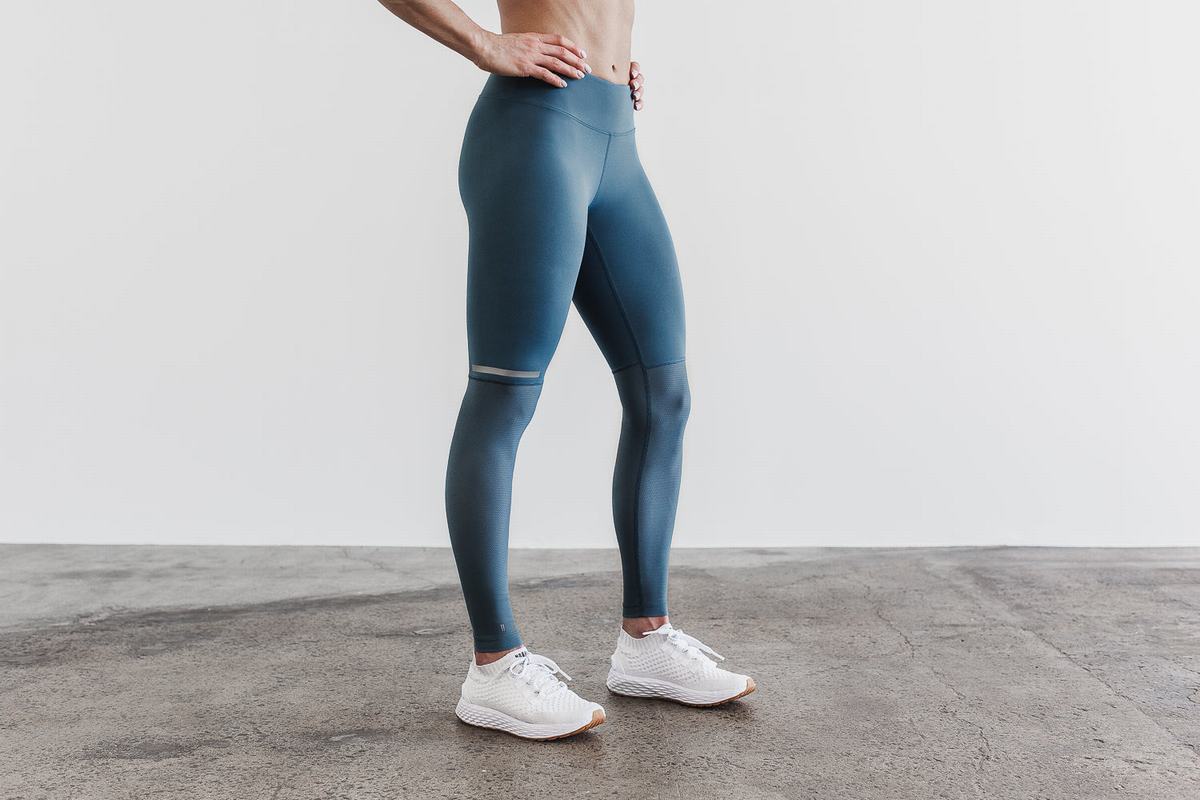 Nobull Pace Tight Hardloopbroek Dames Grijs Blauw | 258647-XTR