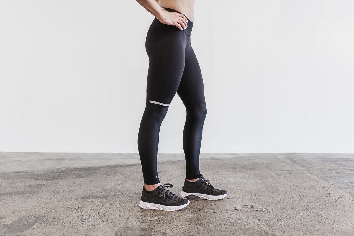 Nobull Pace Tight Hardloopbroek Dames Zwart | 465139-WBL