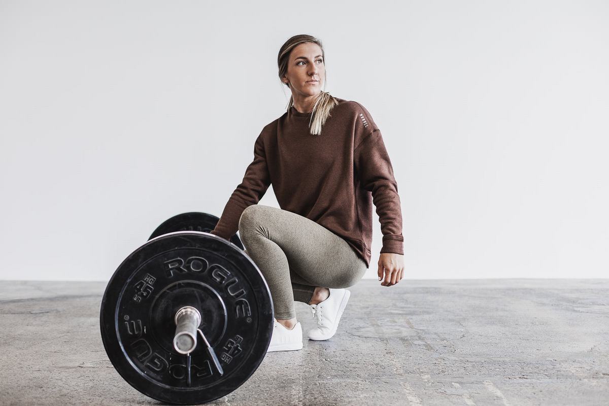 Nobull Performance Crew Sweatshirts Dames Koffie | 159378-OTY