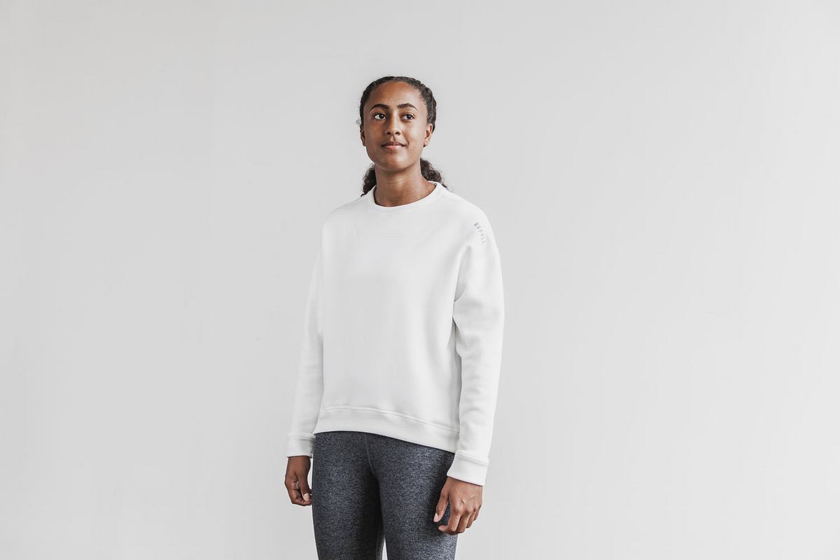 Nobull Performance Crew Sweatshirts Dames Wit | 570261-TOS