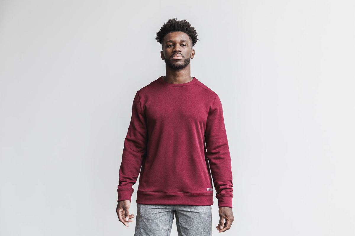 Nobull Performance Crew Sweatshirts Heren Dieprood | 309647-QXI