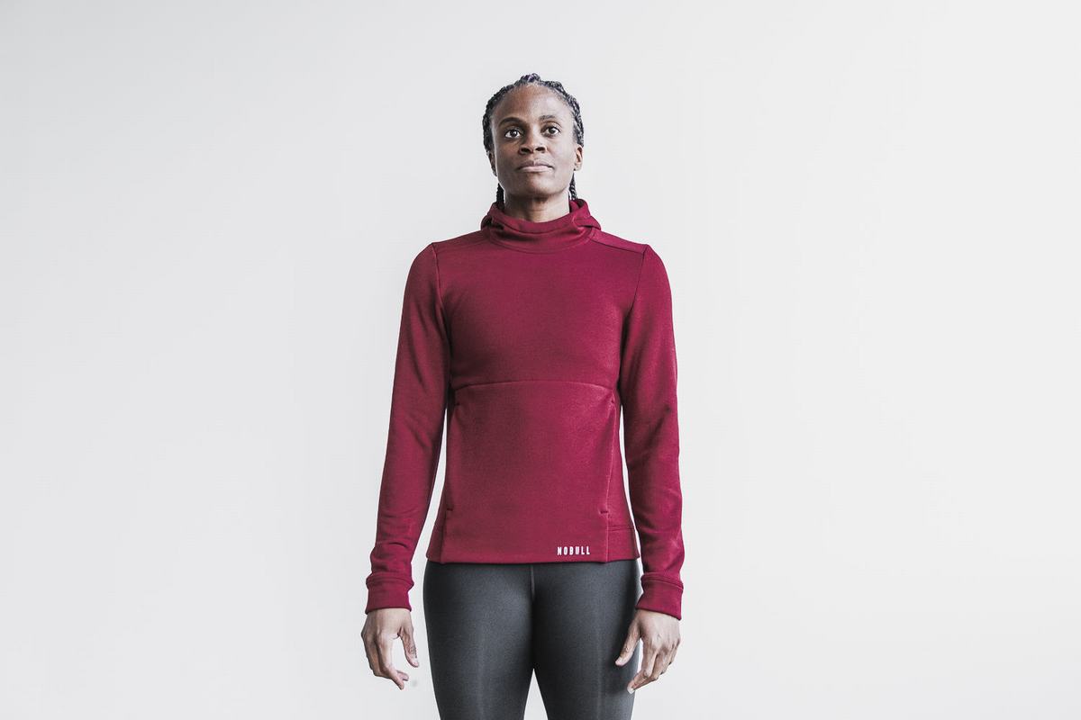 Nobull Performance Hoodie Dames Dieprood | 203971-LTD
