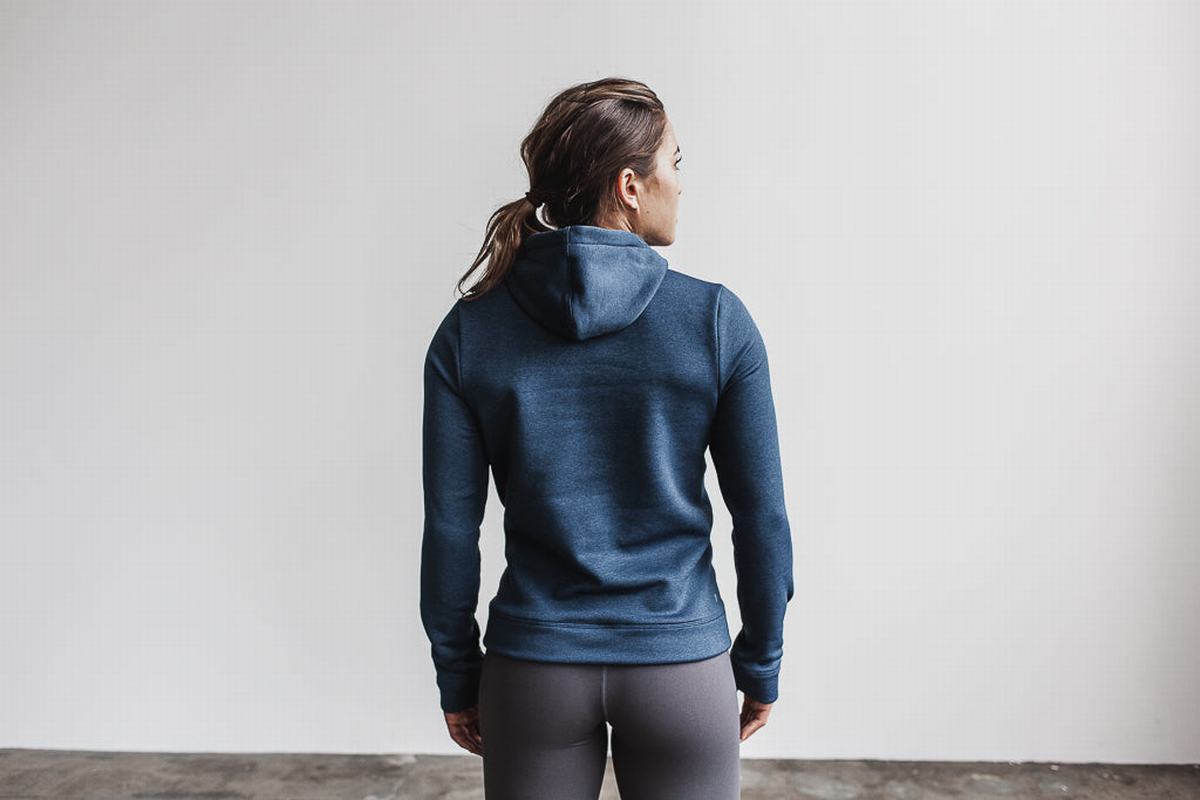 Nobull Performance Hoodie Dames Grijs Blauw | 814205-NYC