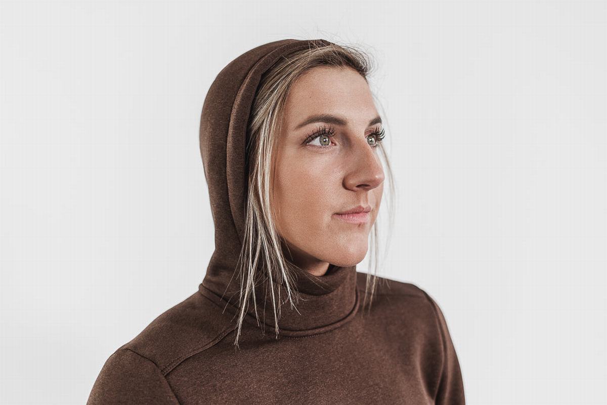 Nobull Performance Hoodie Dames Koffie | 856917-VHX