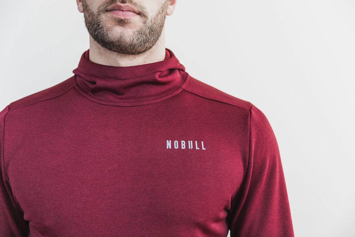 Nobull Performance Hoodie Heren Dieprood | 205716-DHO