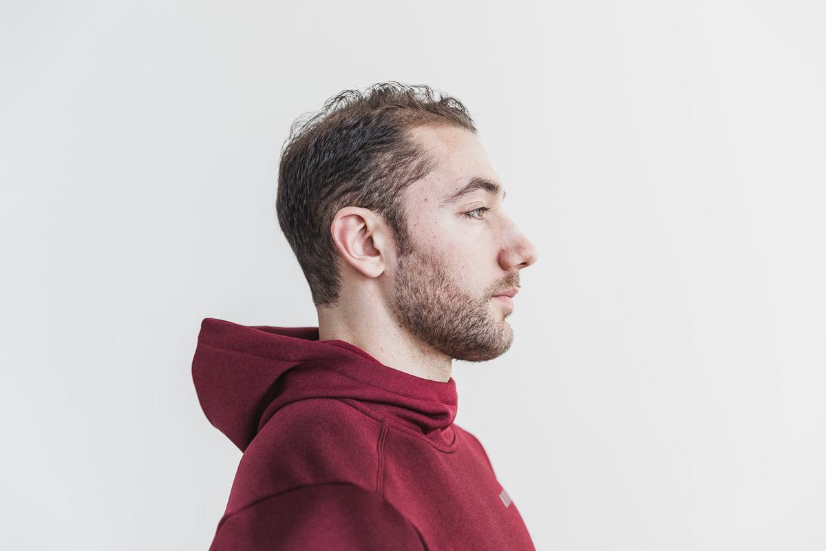 Nobull Performance Hoodie Heren Dieprood | 205716-DHO