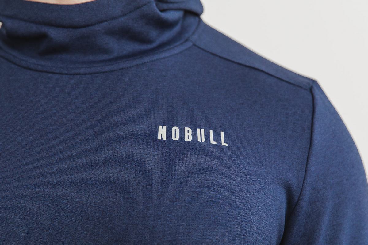 Nobull Performance Hoodie Heren Donkerblauw | 710546-PIR