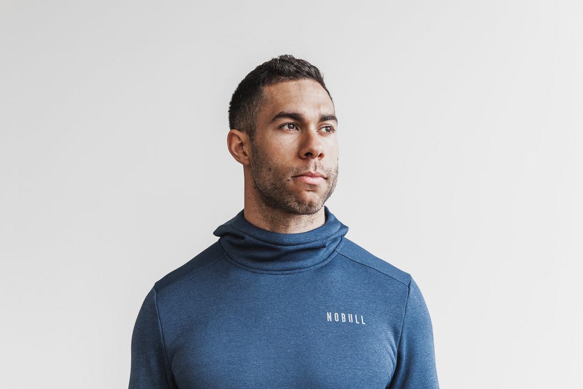 Nobull Performance Hoodie Heren Grijs Blauw | 234759-XGE