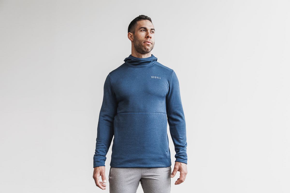 Nobull Performance Hoodie Heren Grijs Blauw | 234759-XGE