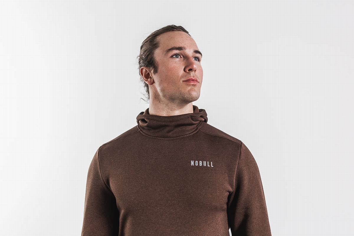 Nobull Performance Hoodie Heren Koffie | 168429-WYE