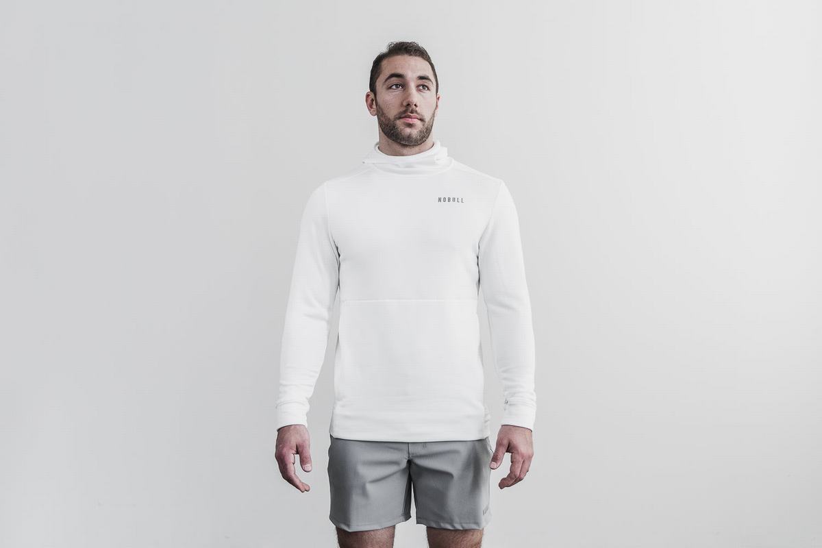 Nobull Performance Hoodie Heren Wit | 597186-ELV