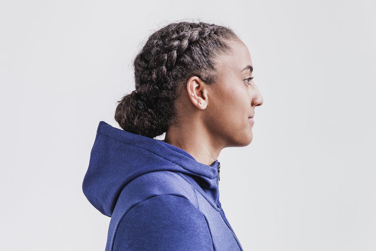 Nobull Performance Zip-up Hoodie Dames Donkerblauw | 298710-GLO