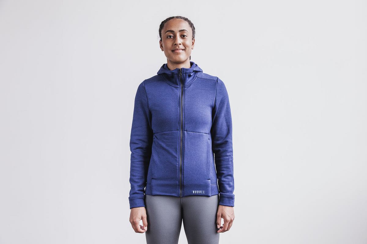 Nobull Performance Zip-up Hoodie Dames Donkerblauw | 298710-GLO