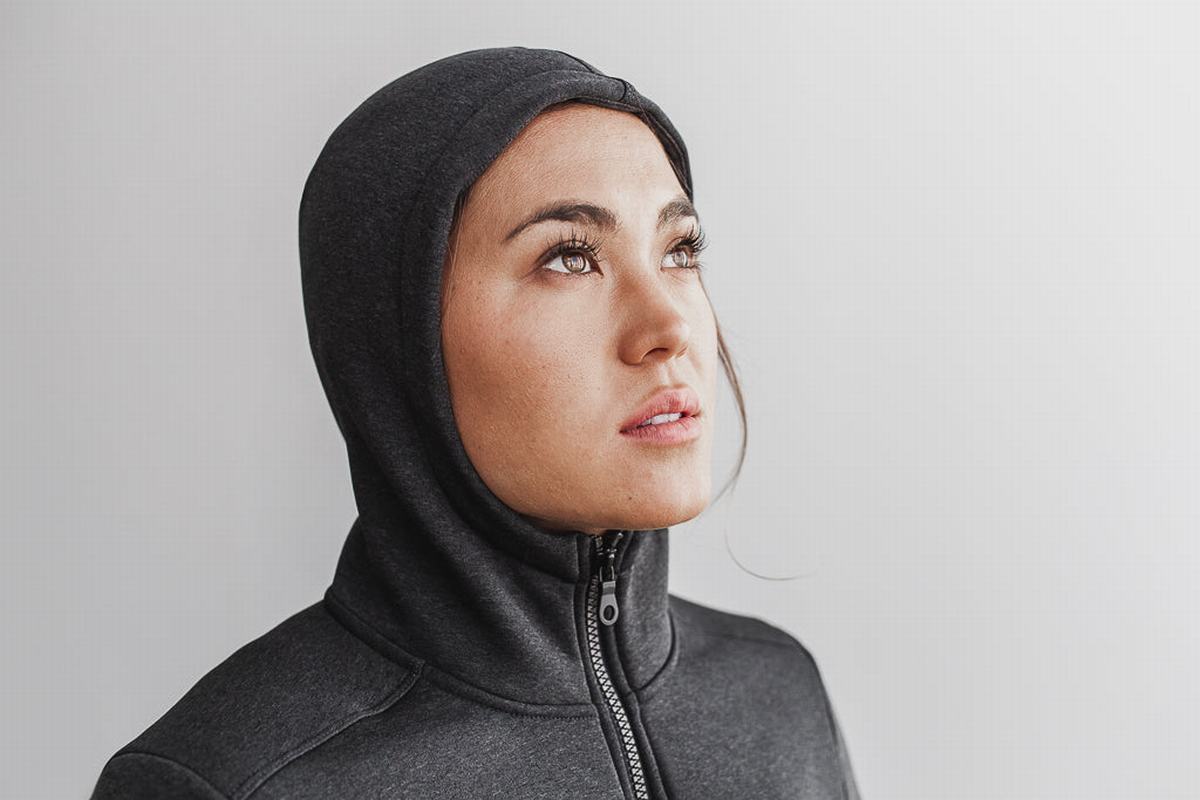 Nobull Performance Zip-up Hoodie Dames Dieprood | 481623-OMP