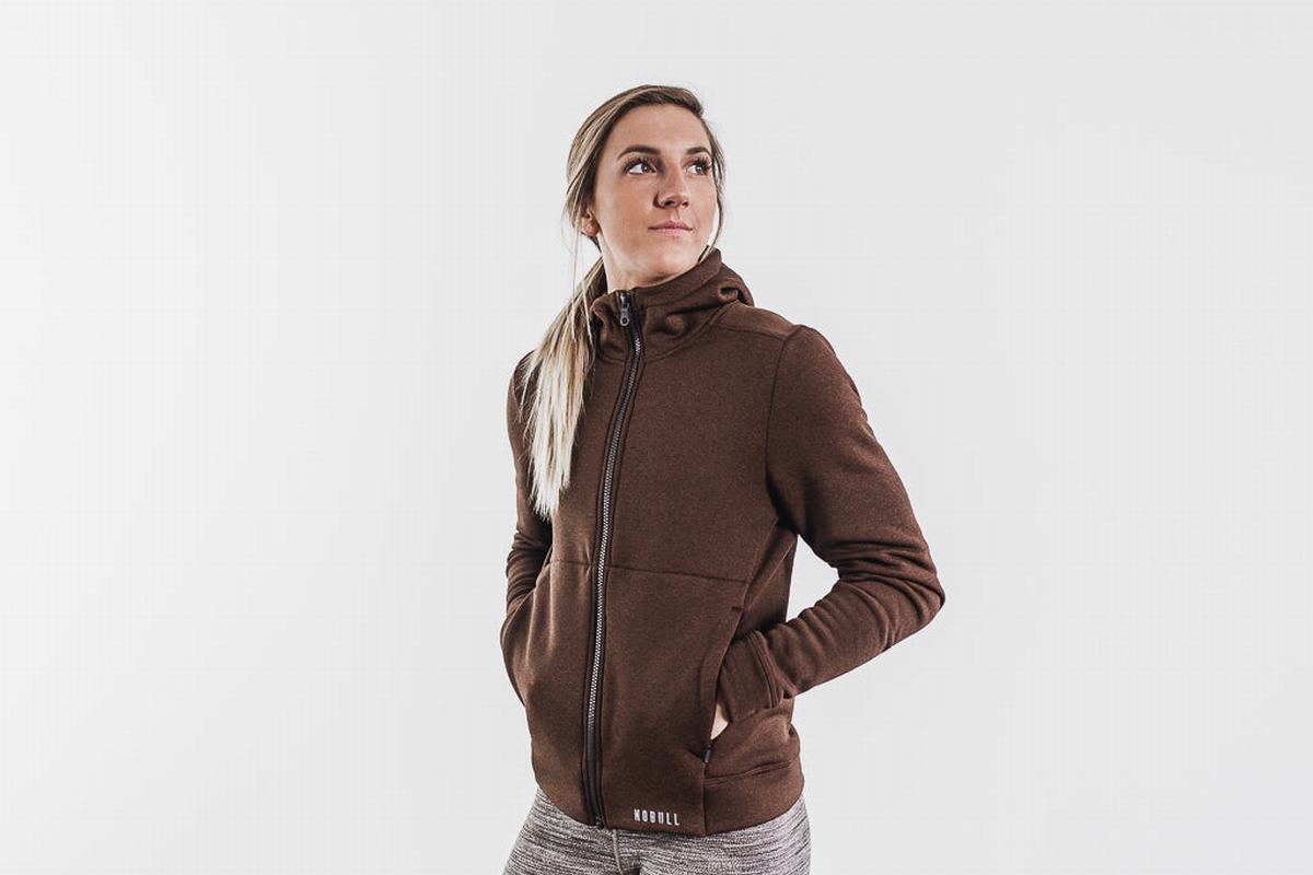 Nobull Performance Zip-up Hoodie Dames Diepgrijs | 937265-FKW