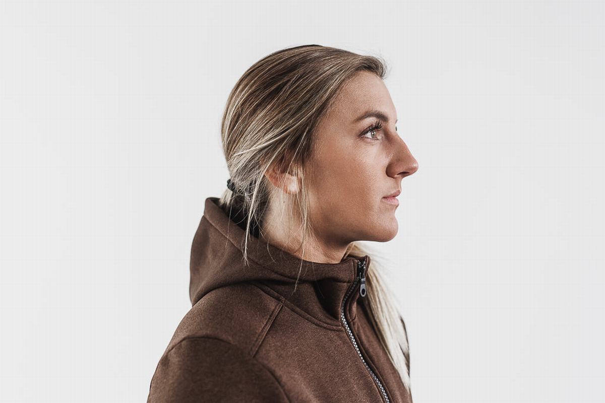 Nobull Performance Zip-up Hoodie Dames Diepgrijs | 937265-FKW