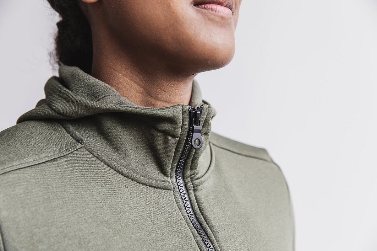 Nobull Performance Zip-up Hoodie Dames Groen | 023758-ETA