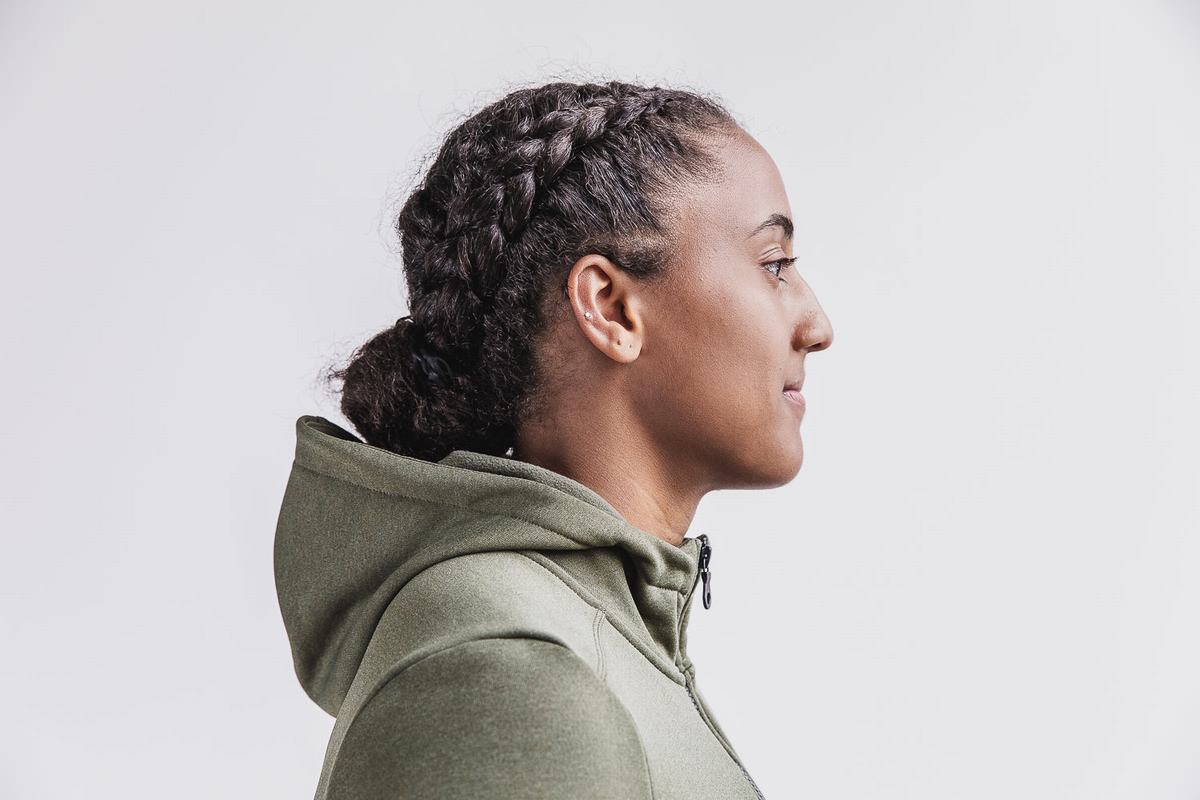 Nobull Performance Zip-up Hoodie Dames Groen | 023758-ETA