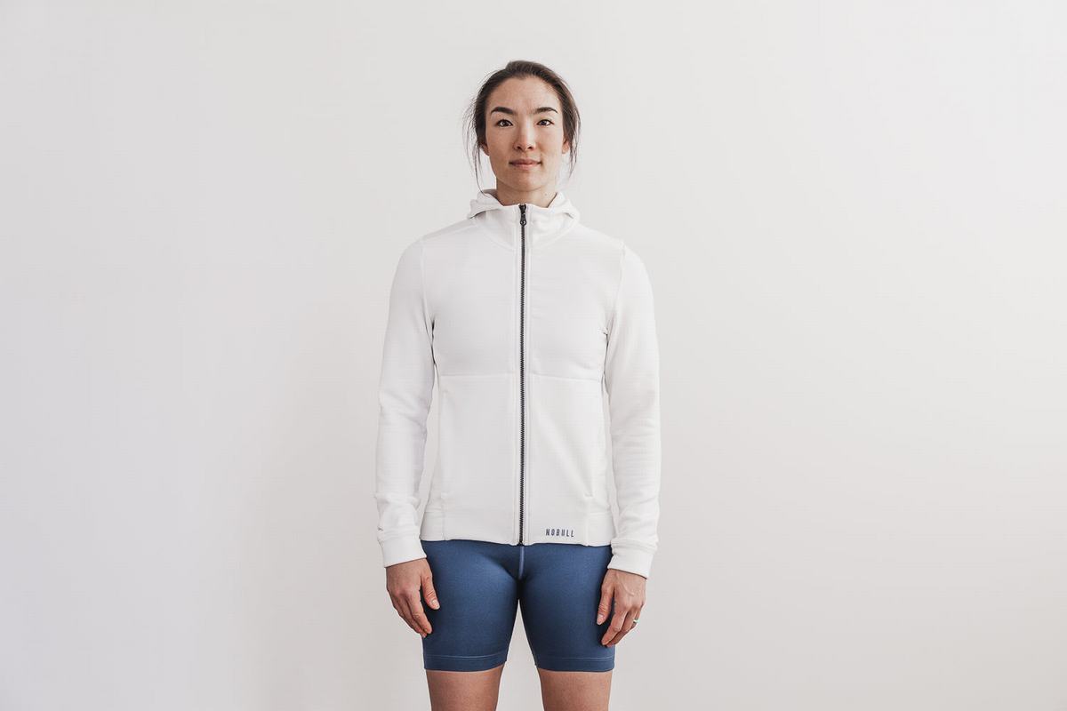 Nobull Performance Zip-up Hoodie Dames Koffie | 703516-HIT