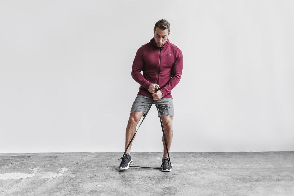 Nobull Performance Zip-up Hoodie Heren Dieprood | 563712-DPN