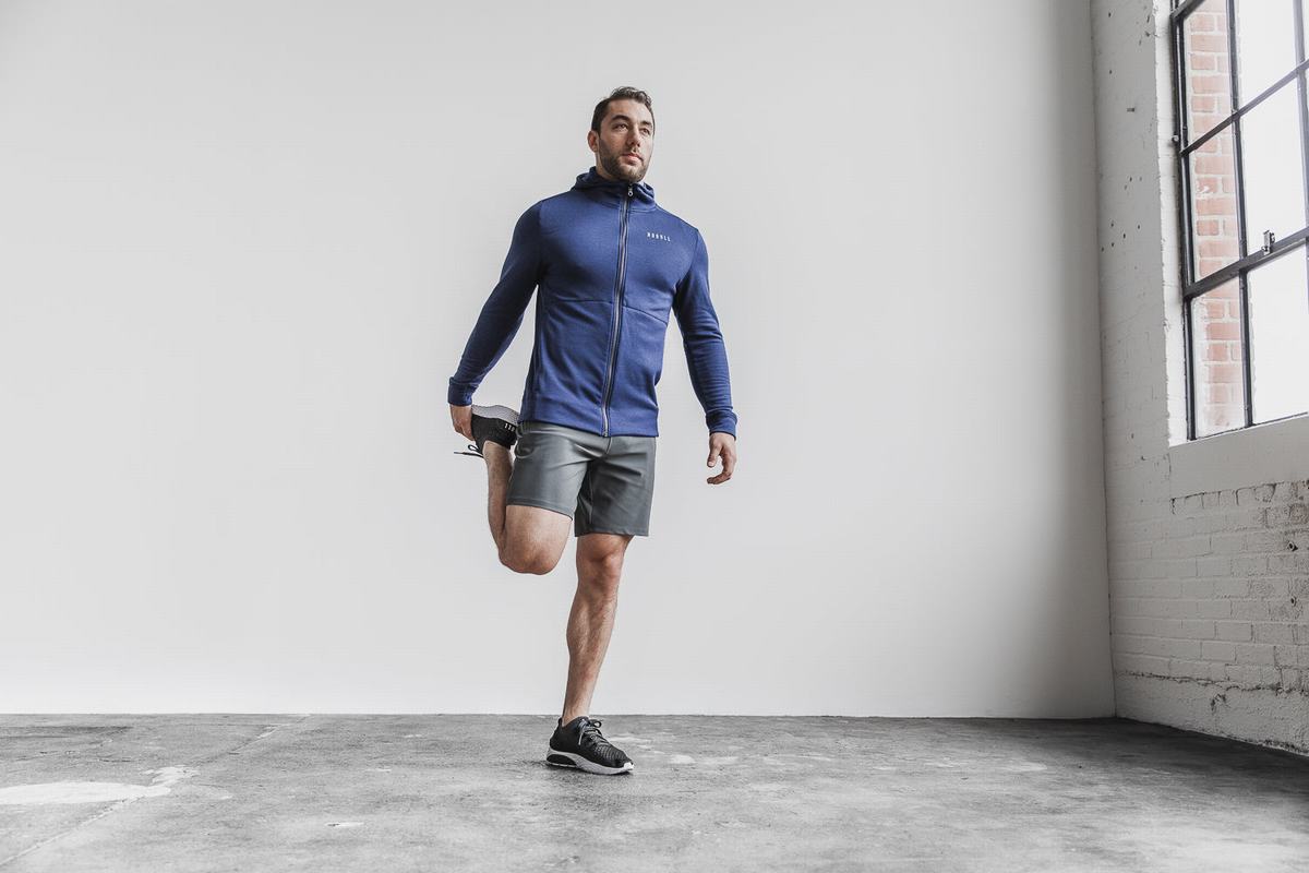 Nobull Performance Zip-up Hoodie Heren Donkerblauw | 845032-BKL