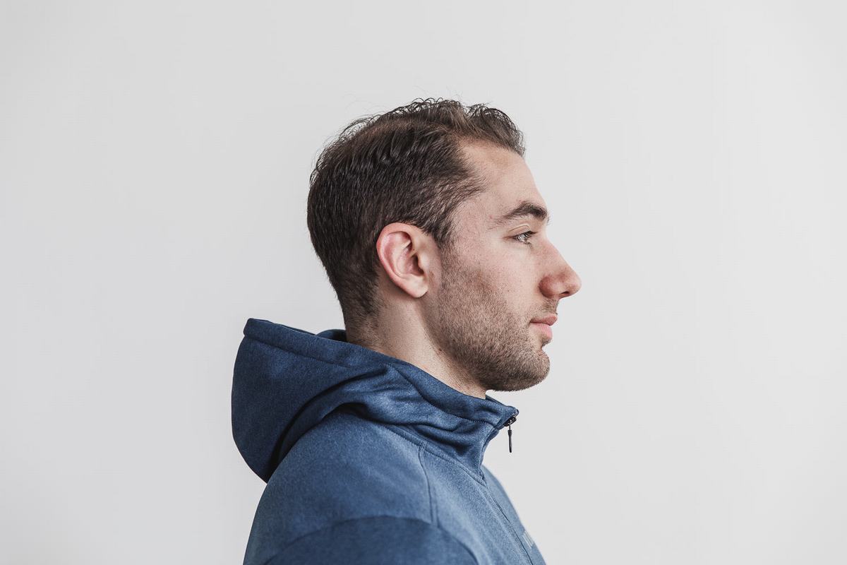Nobull Performance Zip-up Hoodie Heren Grijs Blauw | 329645-QZV