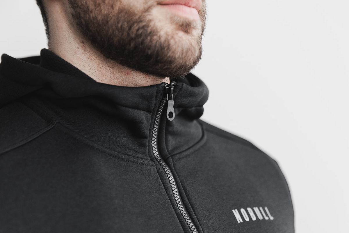 Nobull Performance Zip-up Hoodie Heren Zwart | 683045-OVS
